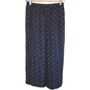 Roots Canada Maxi Skirt Navy Blue White Print Pattern Size XS Elastic Waist